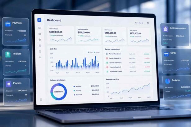 SaaS platform with embedded payments, business accounts, cards, payouts, and financial tools