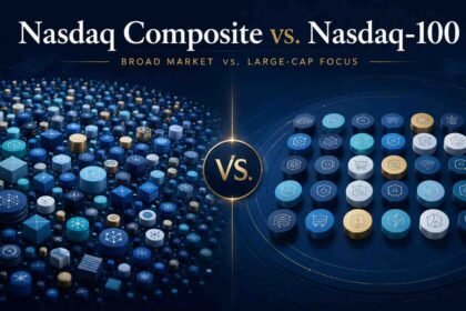 Nasdaq Composite vs Nasdaq-100 comparison showing broad market and large-cap focus
